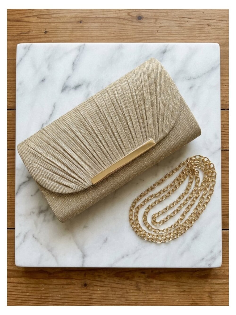 Glitter Satin Clutch Evening Bag Detachable Strap Formal Party Purse
